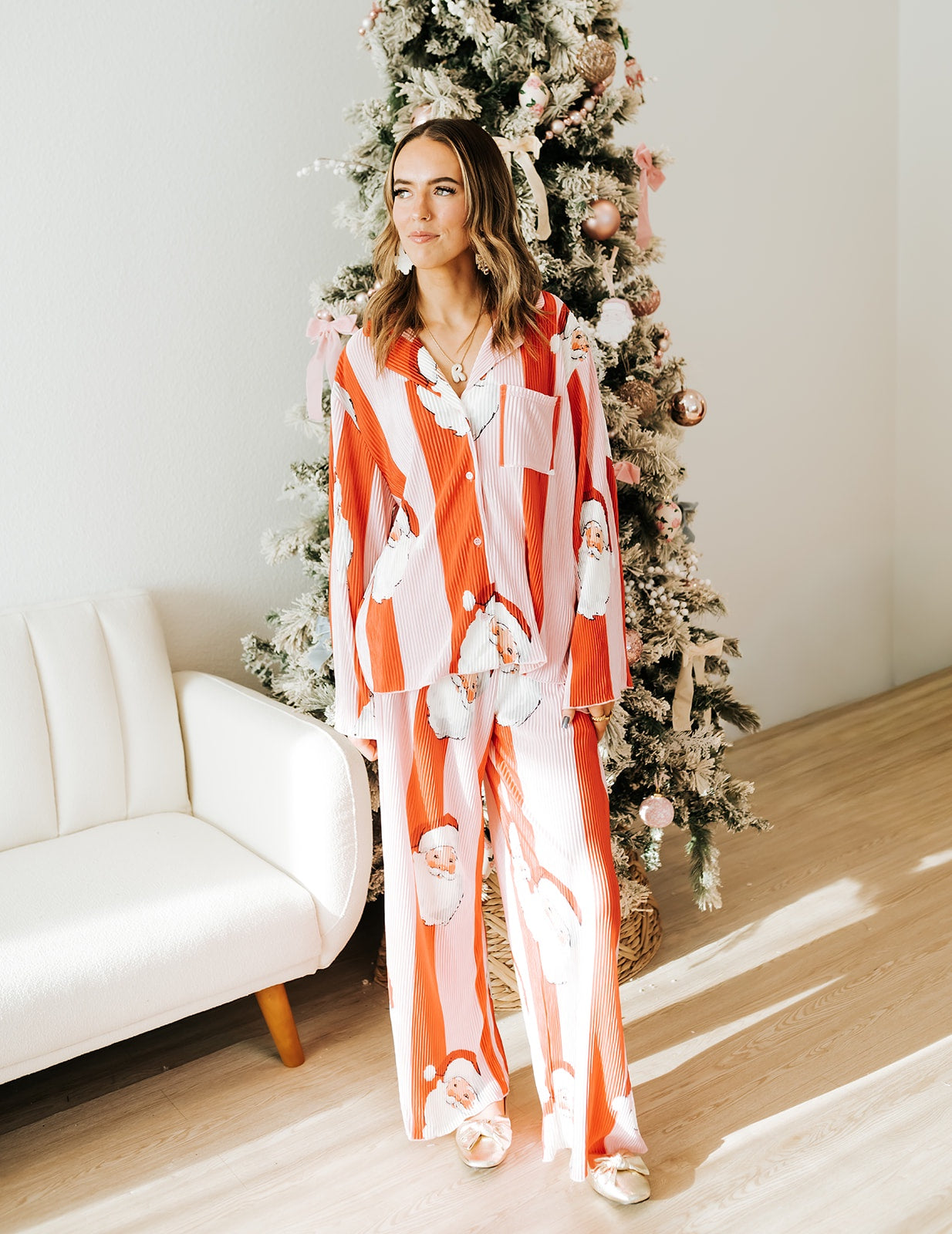 Red/Pink Christmas Print Pajama Set ITP300334-01