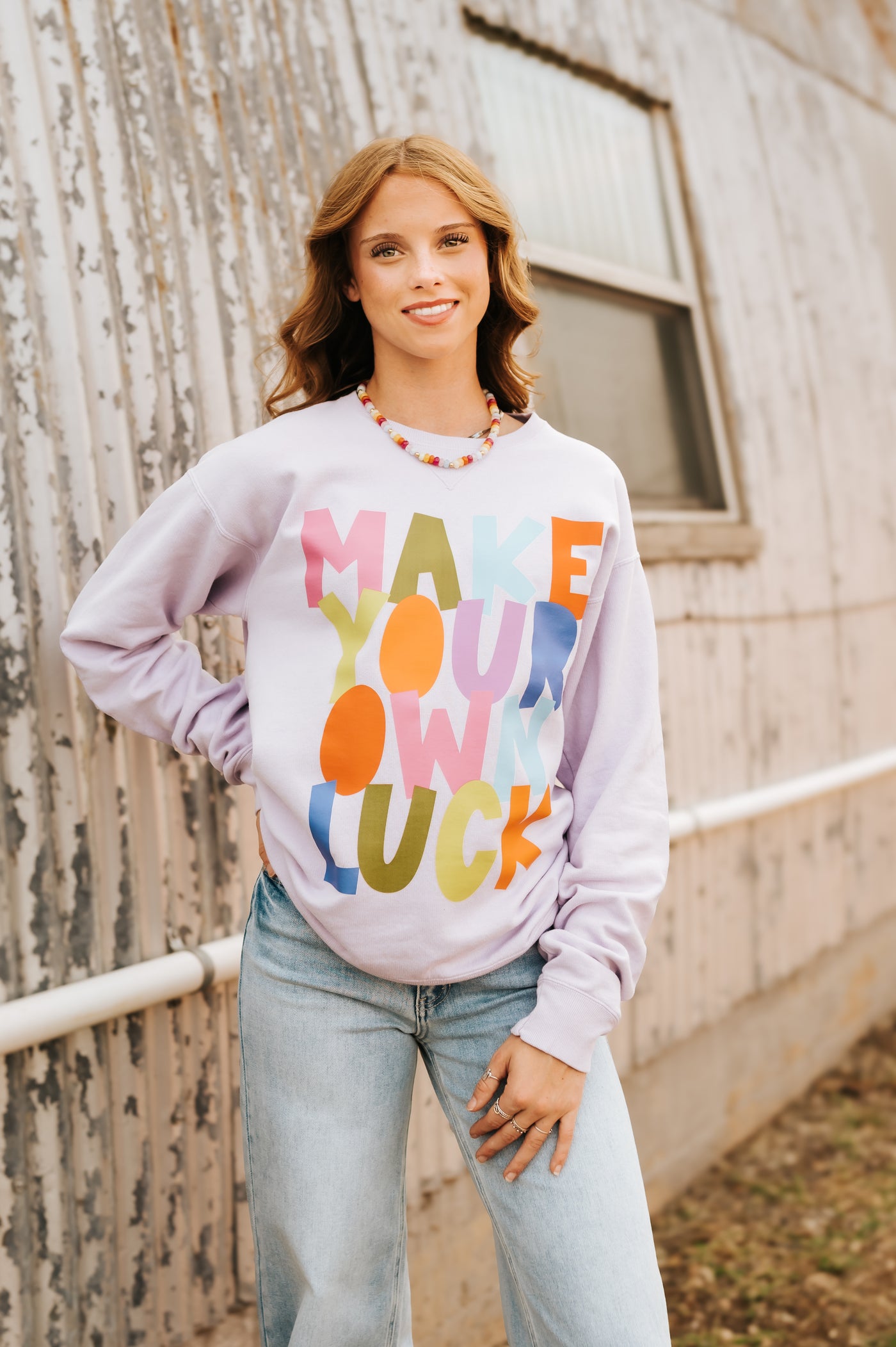 Lilac Make Your Own Luck Sweatshirt
