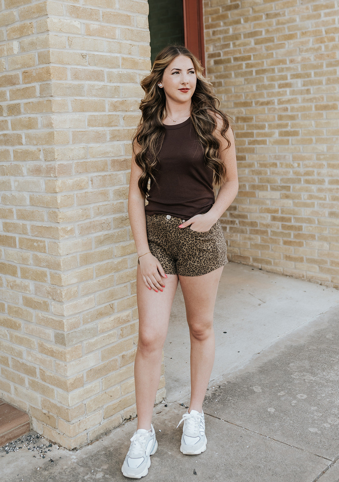 Rock & Roll Women's Cheetah Print Shorts Brown BW68D08508