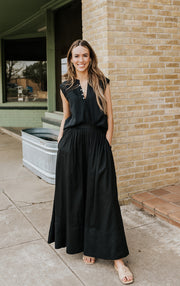 Black A-Line Midi Skirt VIC4175