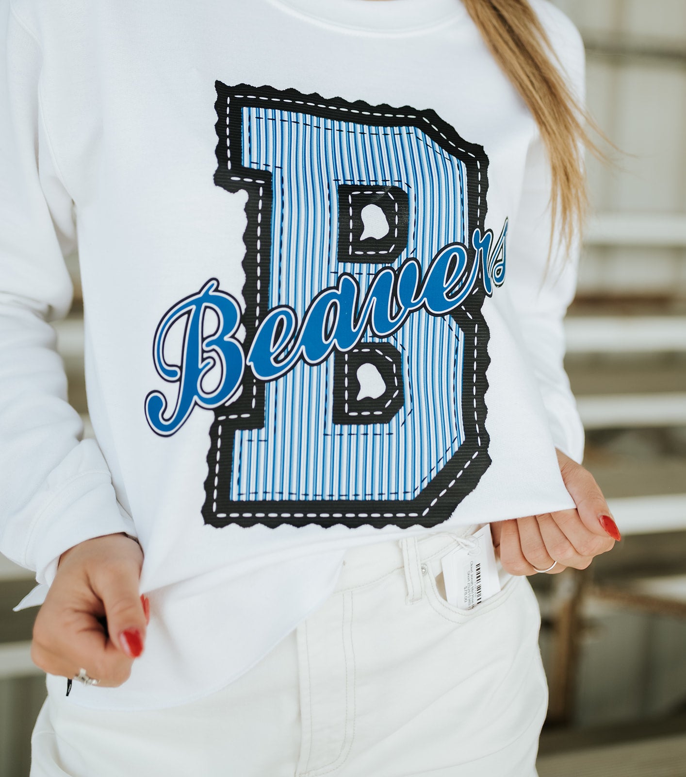 White Beavers Side-Bow Sweatshirt