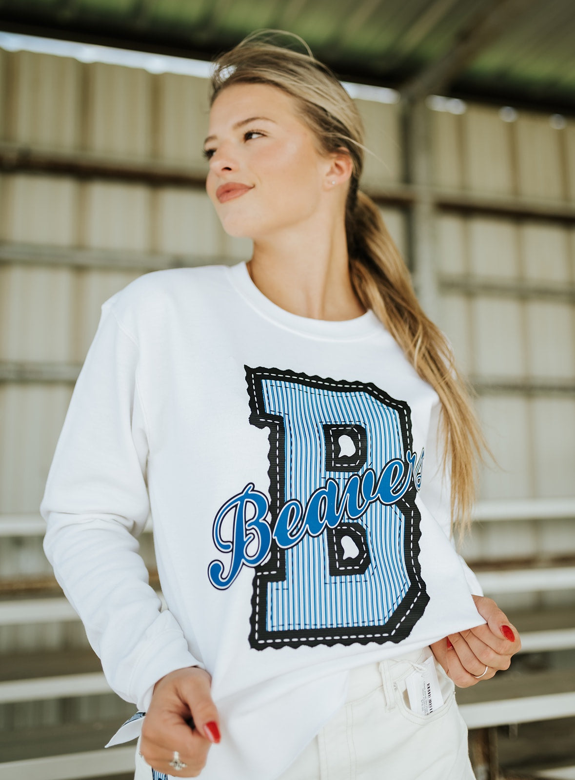 White Beavers Side-Bow Sweatshirt