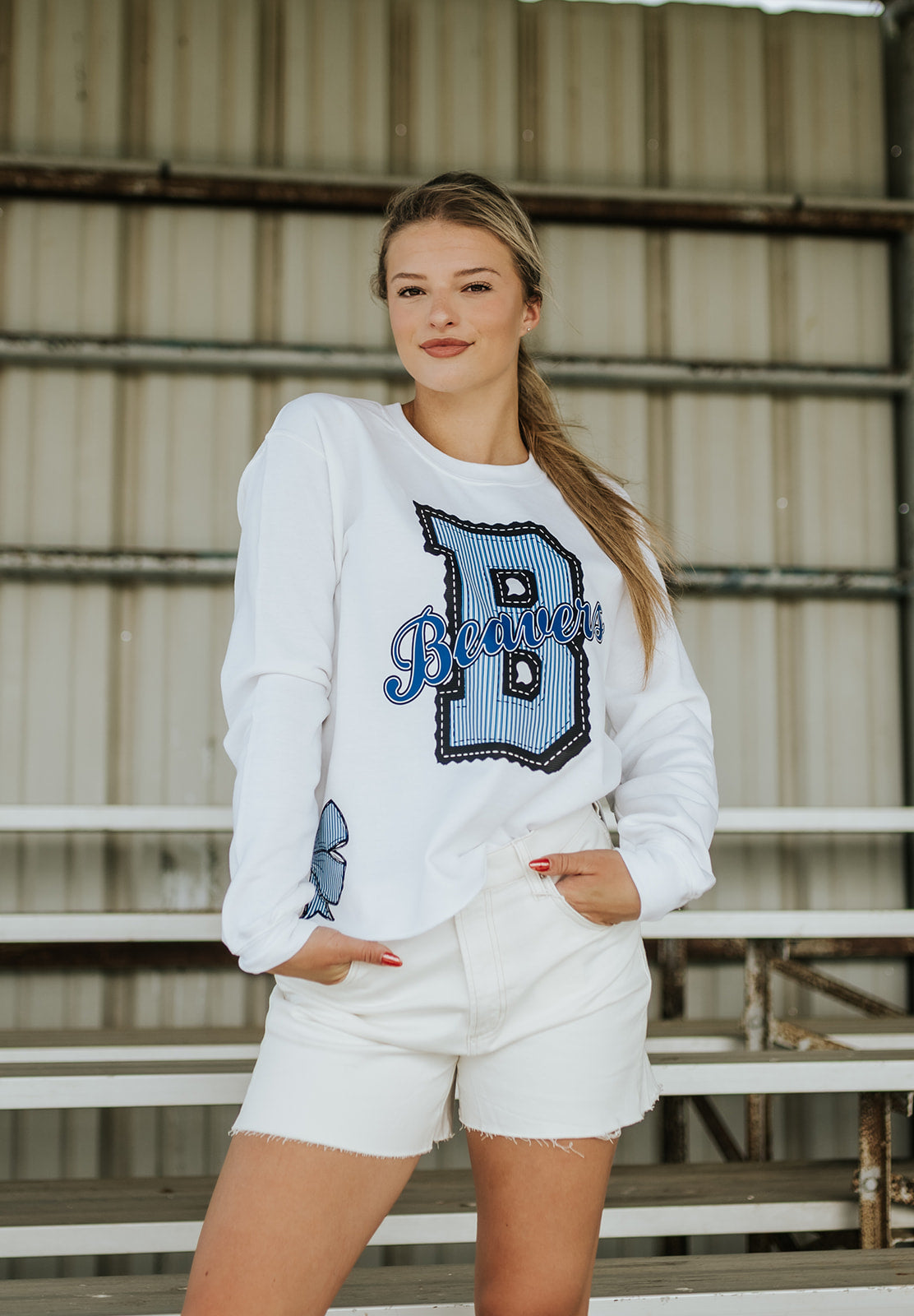 White Beavers Side-Bow Sweatshirt