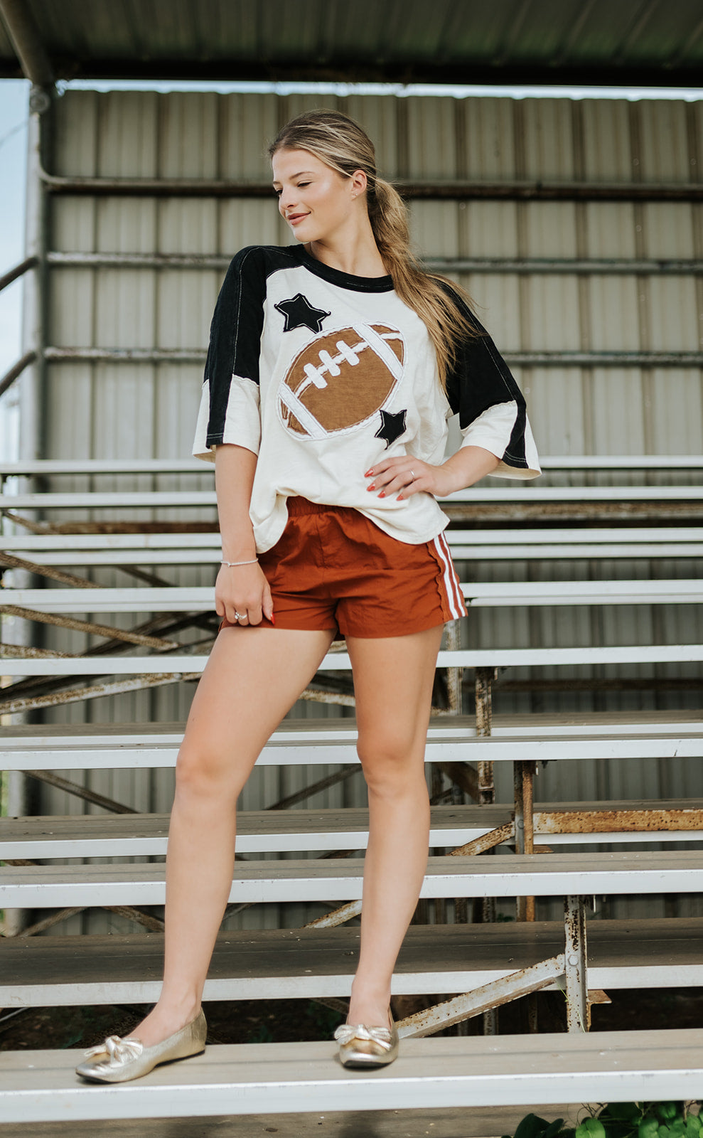 Lace Trim Burnt Orange Shorts CP18000