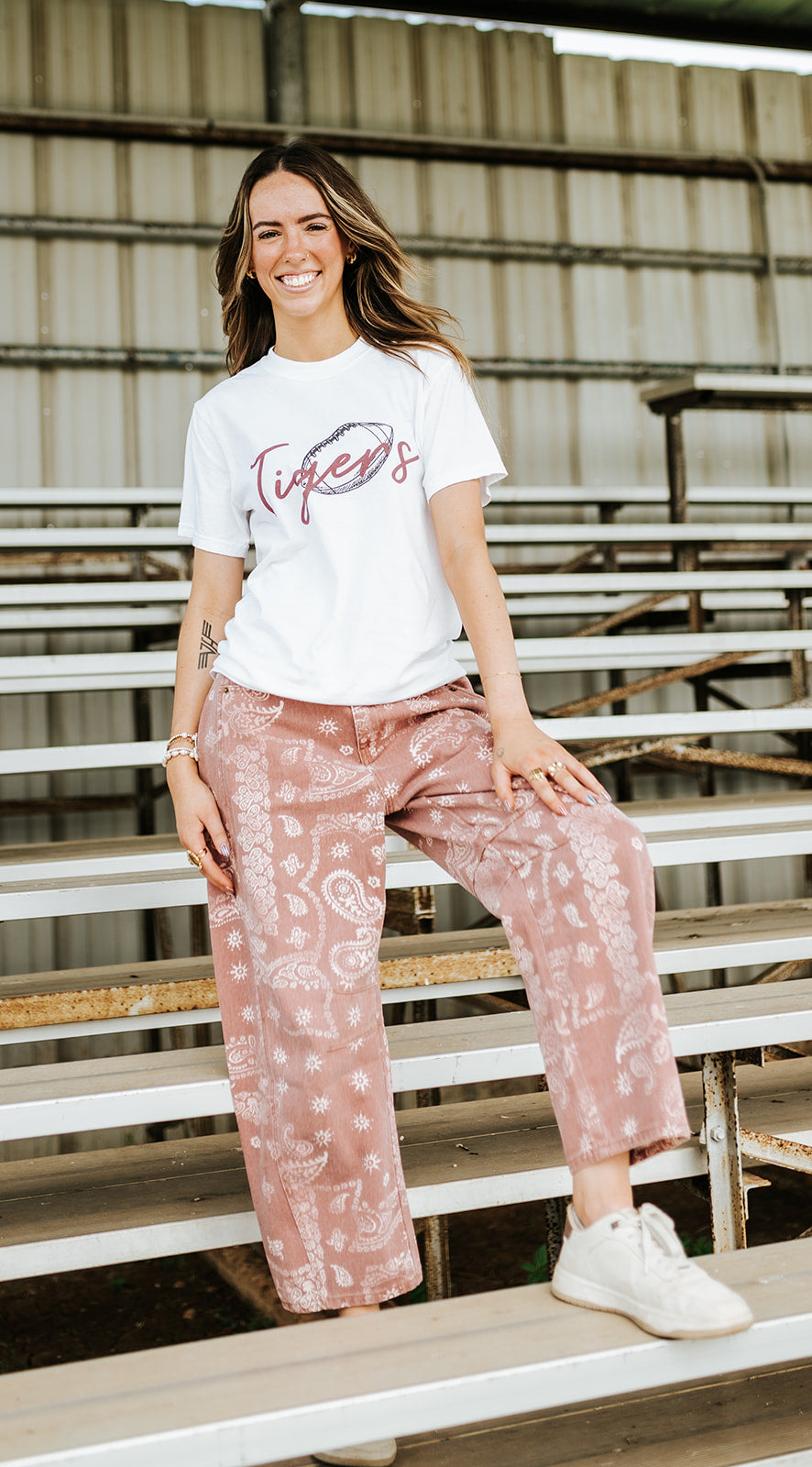 Berry Rouge Paisley Print Washed Pants P6317