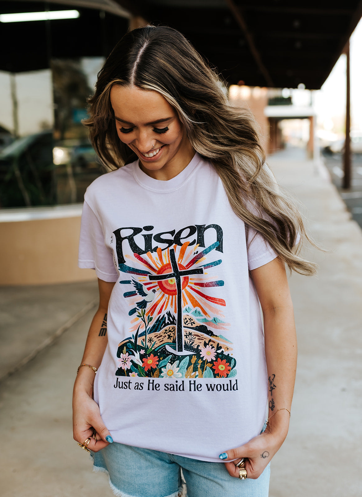 Risen Just As He Said Christian Tee Orchid