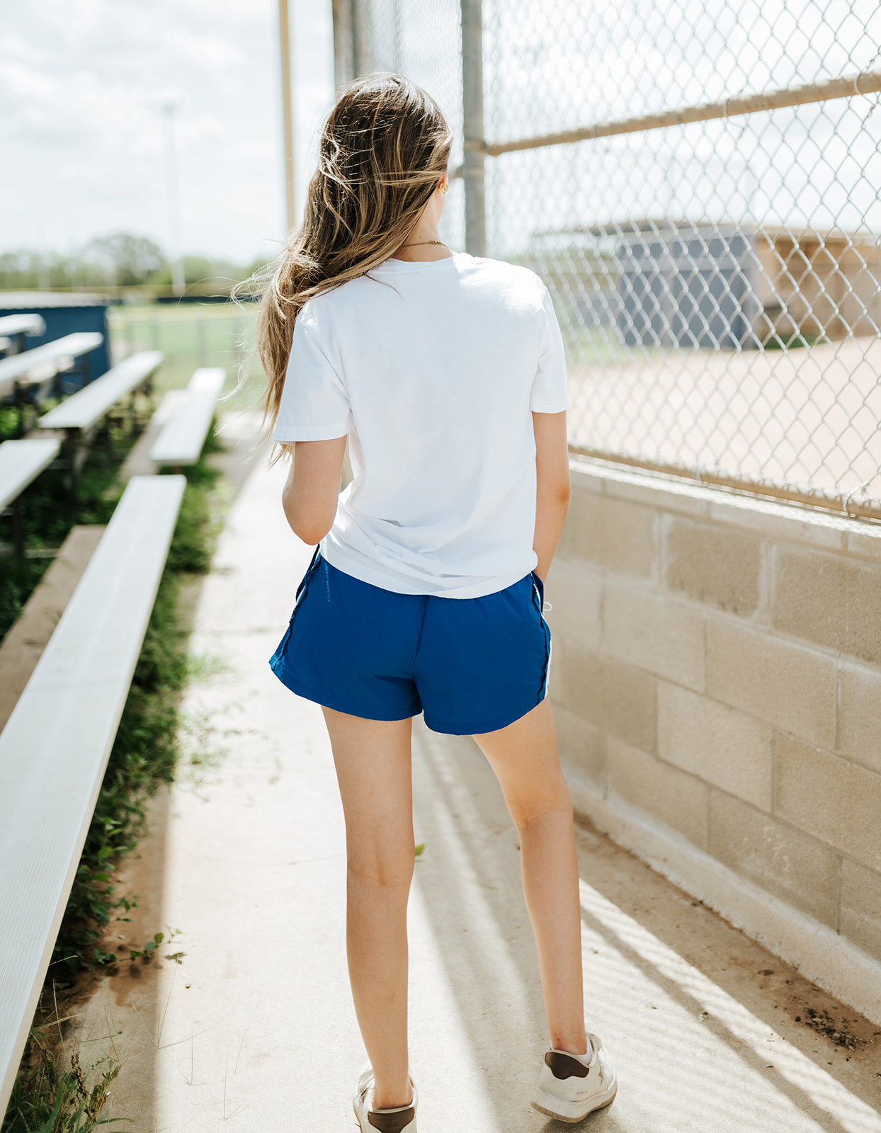 Lace Trim Royal Blue Shorts CP18000