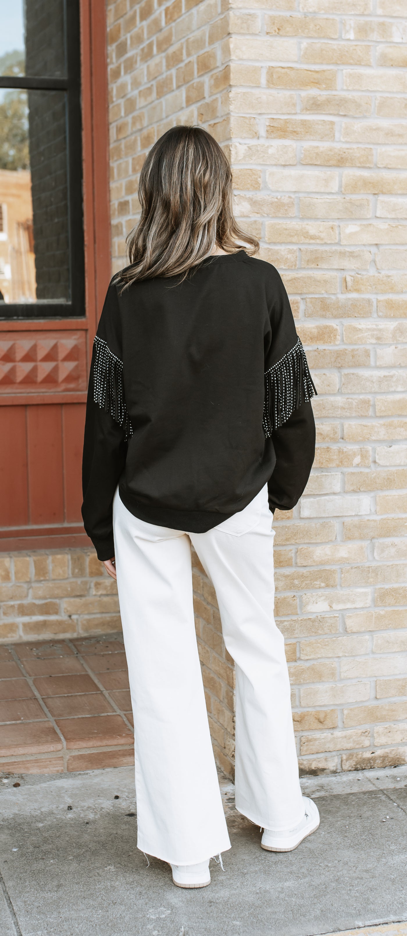 Pumpkin Sequin Patch Top