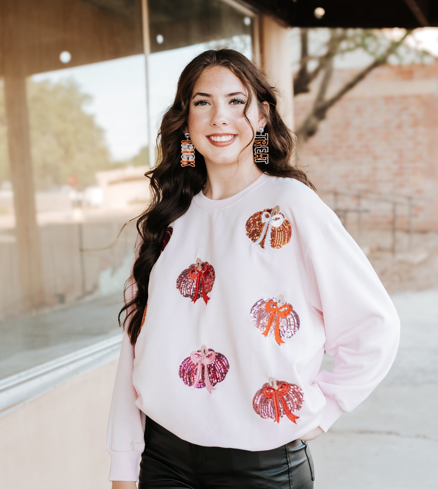 Sarah Pumpkin Bows Sweatshirt