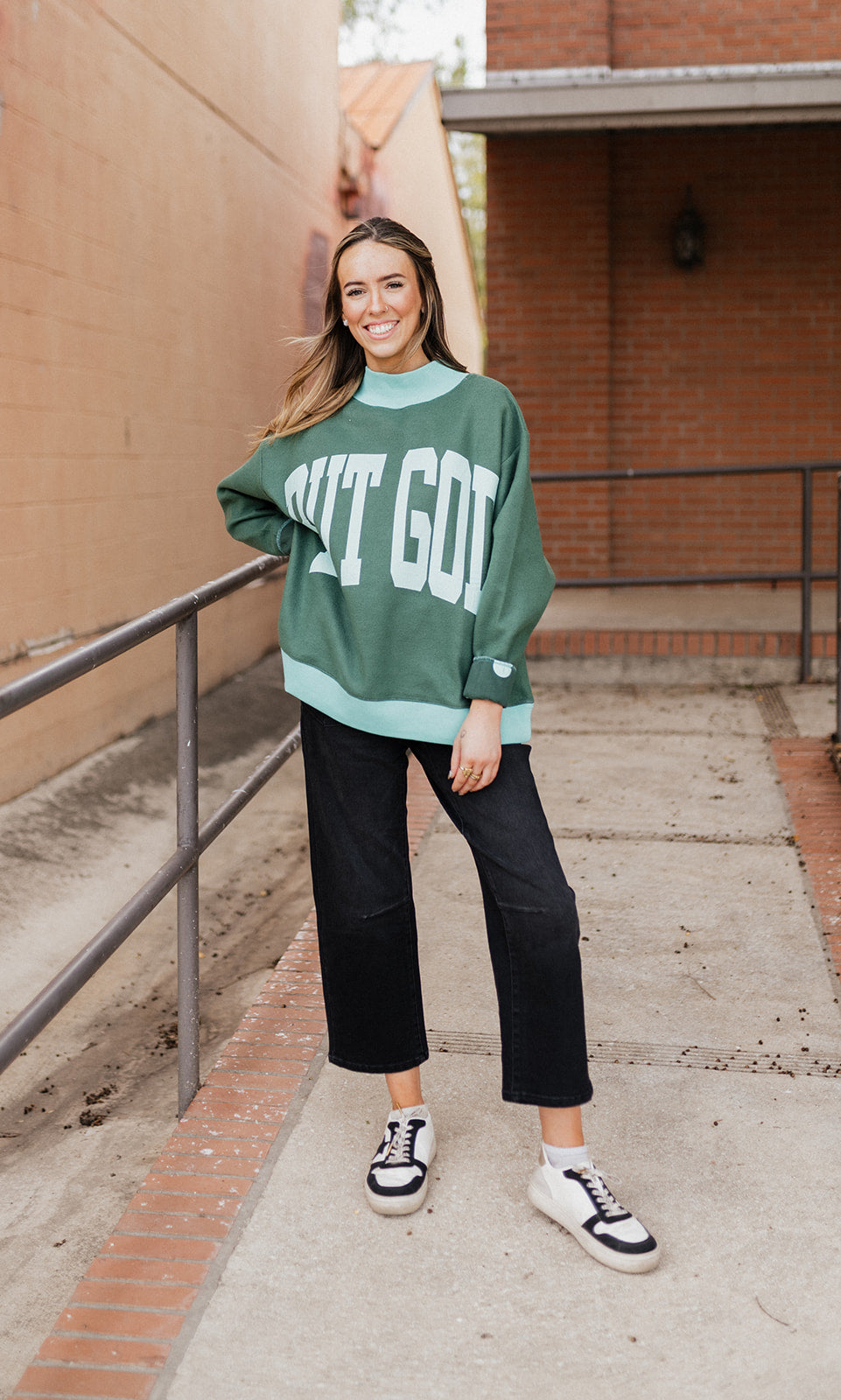 But God Two-Sided Mock Neck Sweatshirt