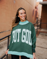 But God Two-Sided Mock Neck Sweatshirt