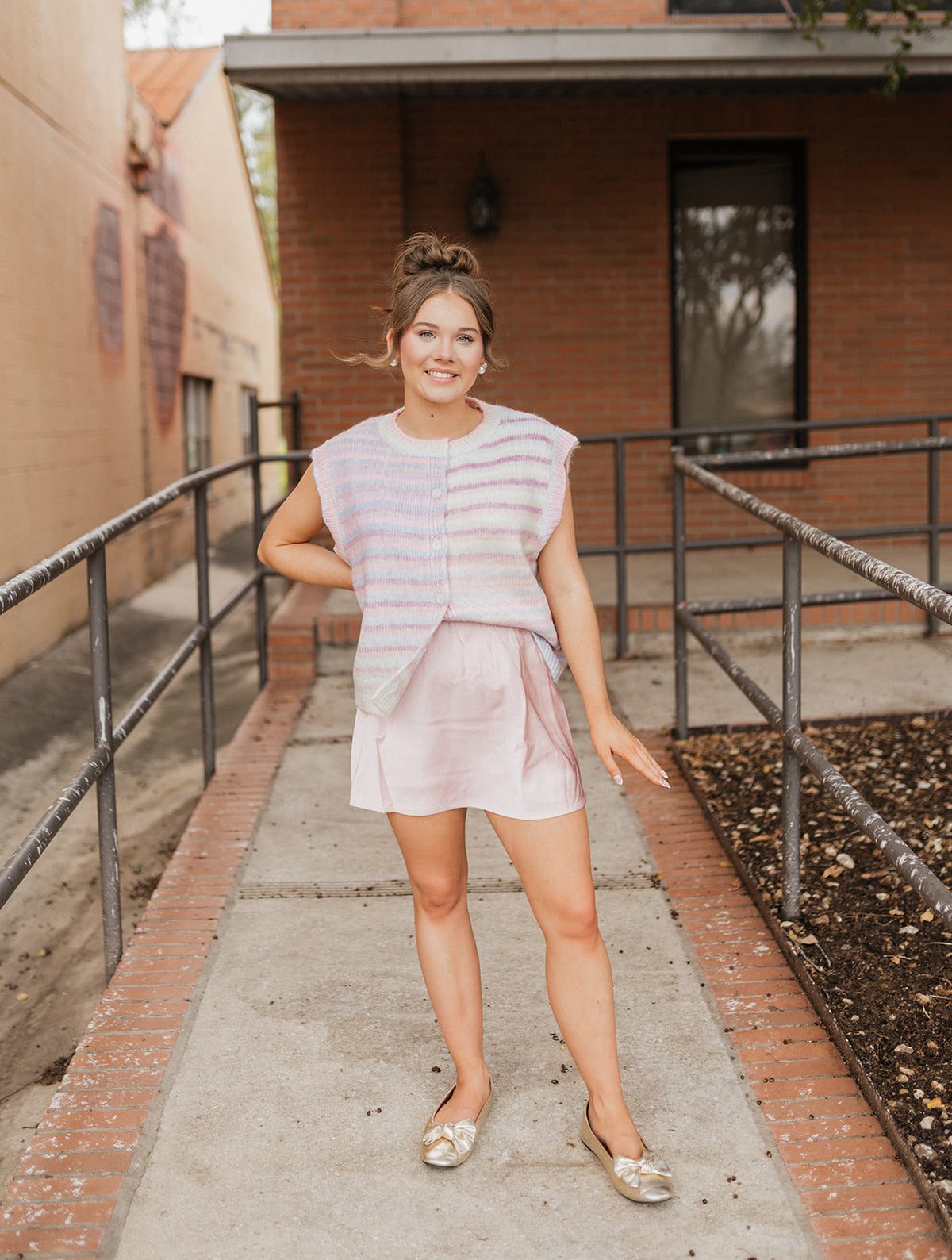 Pink Satin Mini Skirt with Shorts Lining TF26-0199