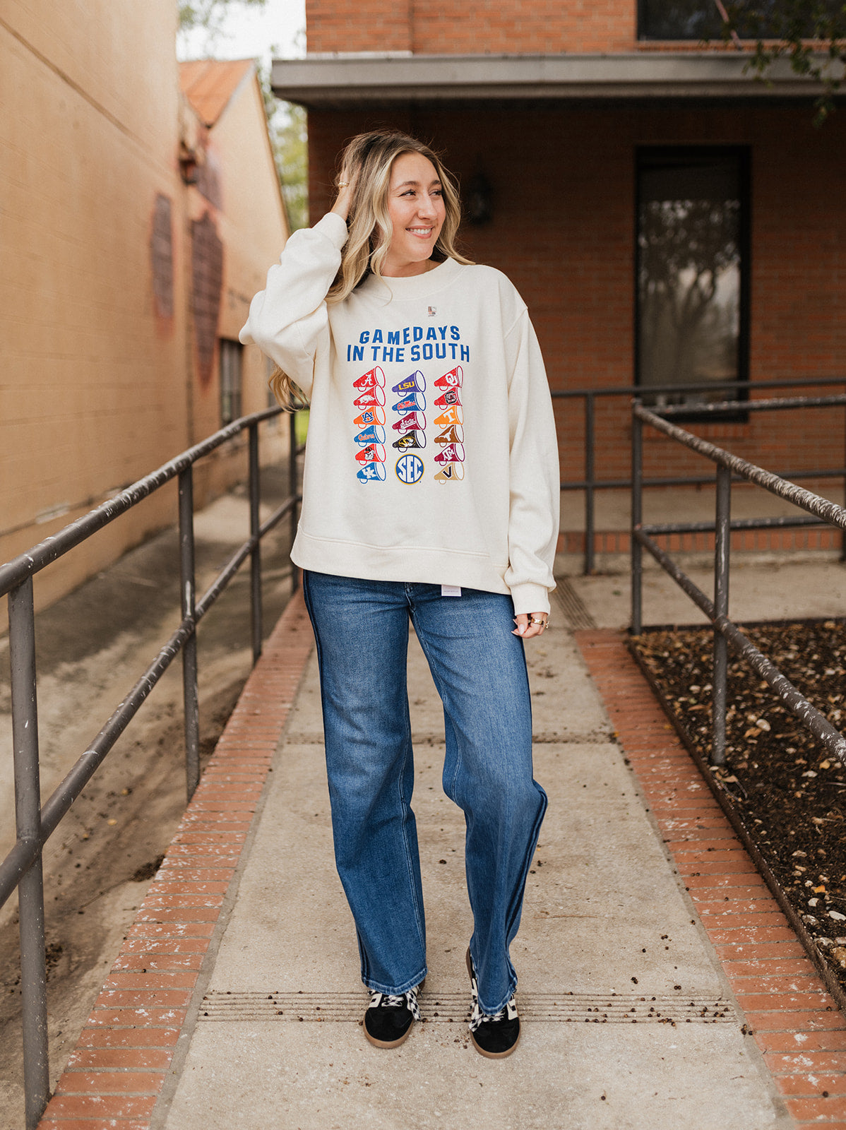 White SEC Megaphone Mockneck
