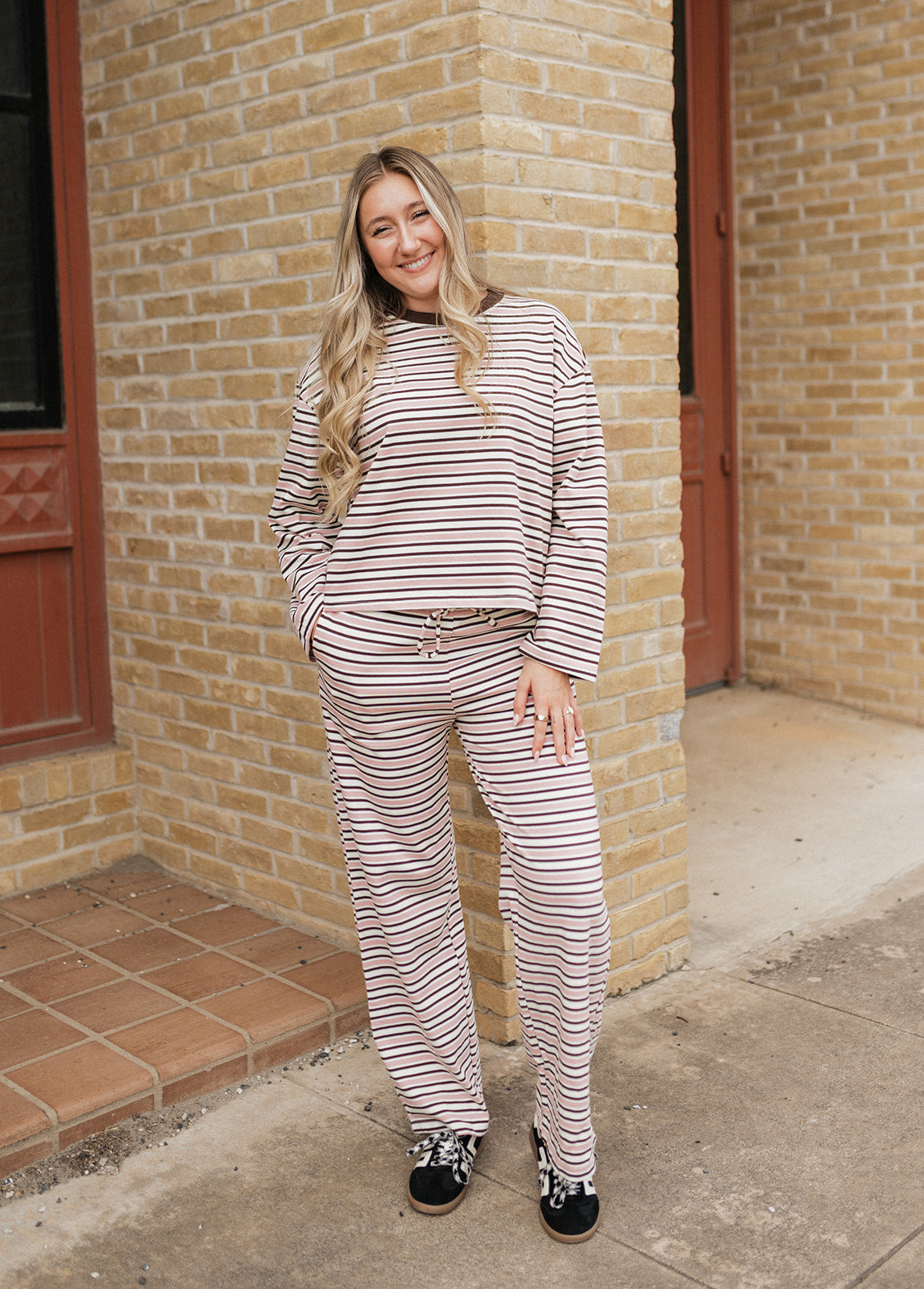 Rose/Brown Striped Pants BRP2552-19