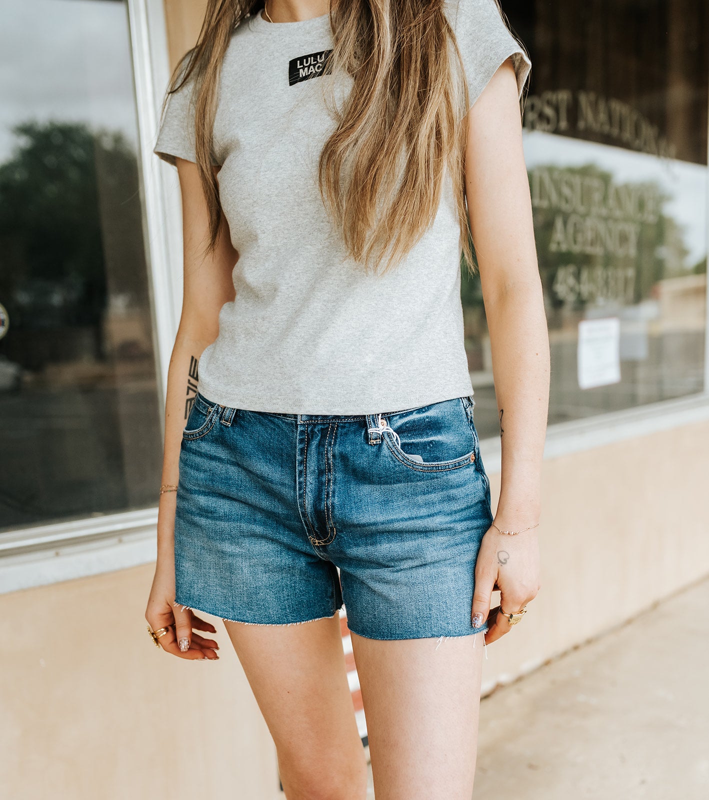 LM Grey Baby Doll Top