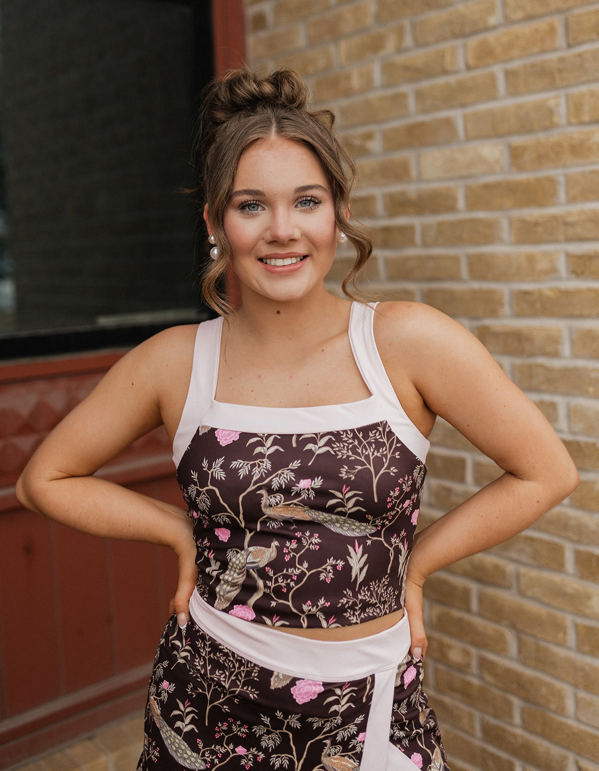 Botanical Bird Print Crop Top CT10133