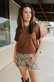 Rock & Roll Women's Mahogany Boot Stitch Tee BW21T08797