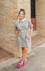 Zippered Leopard Mini Dress TF26-0229