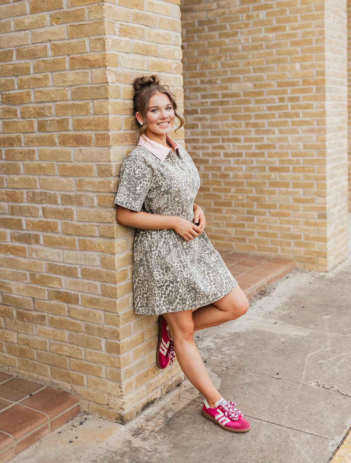 Zippered Leopard Mini Dress TF26-0229