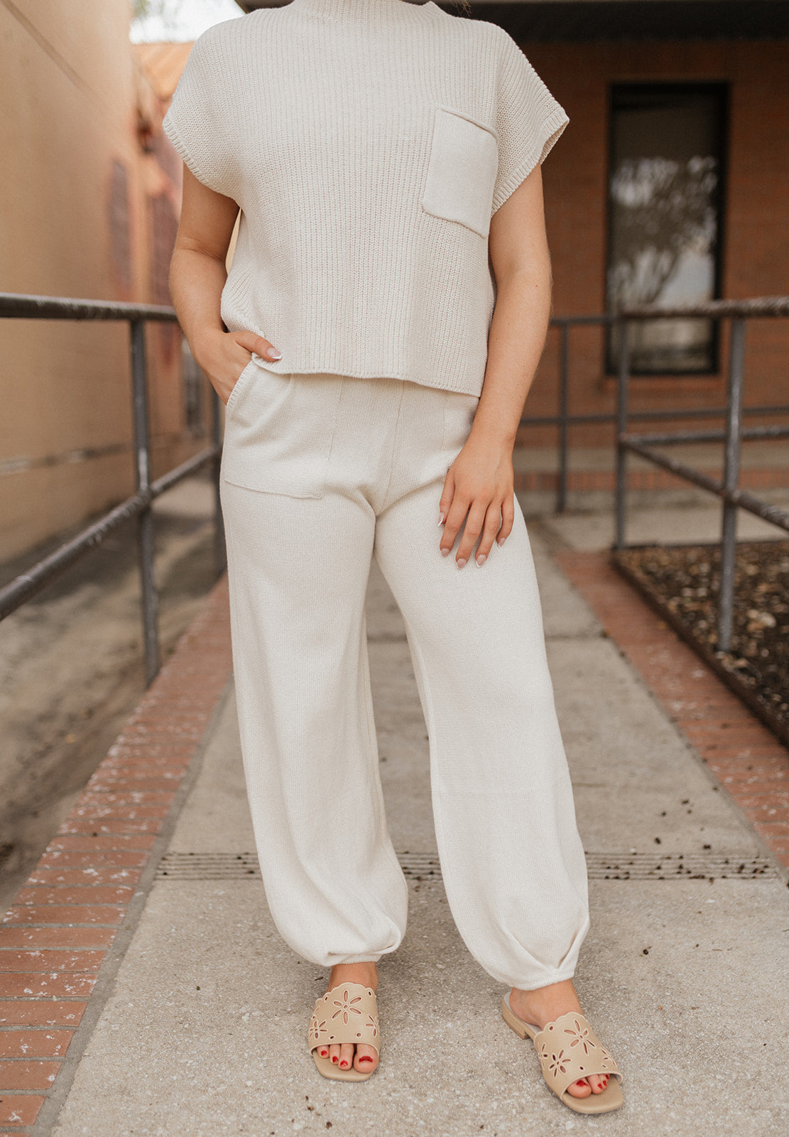 Cap Sleeve Crew Neck Knit Top SW11480