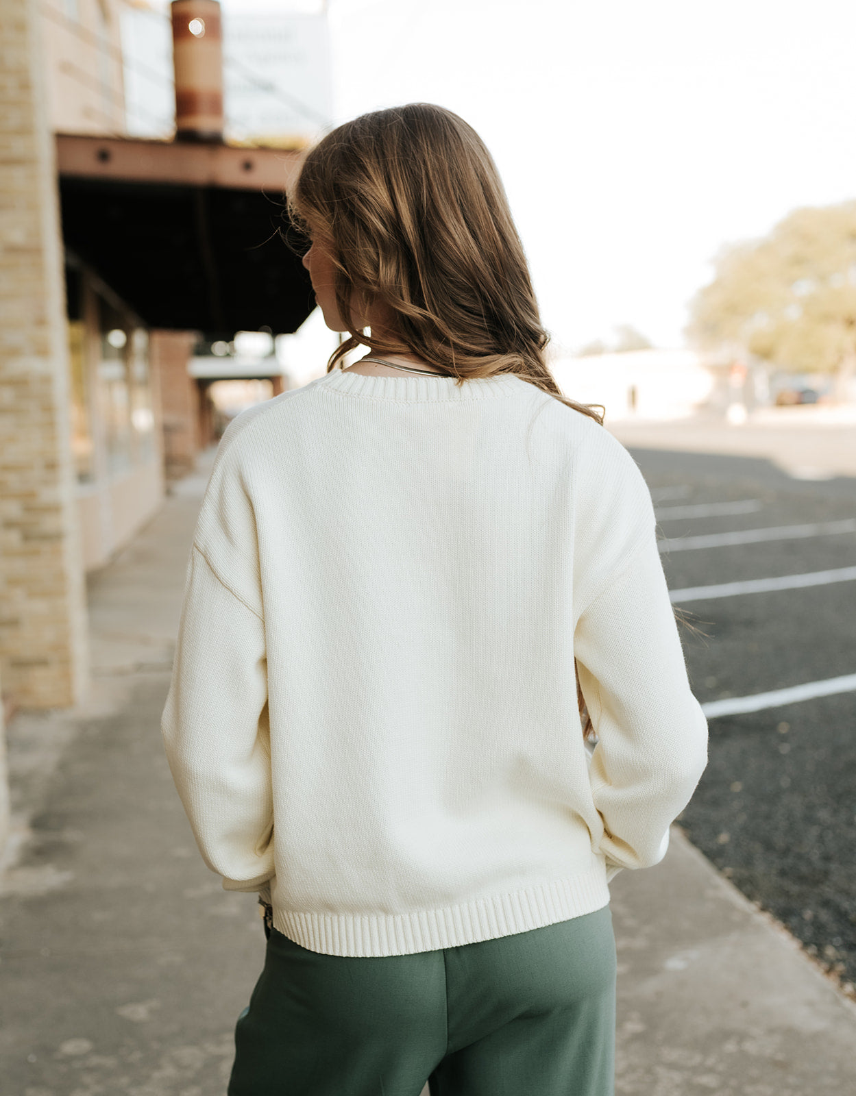 Cream Mallard Duck Knit Sweater WL25-12426