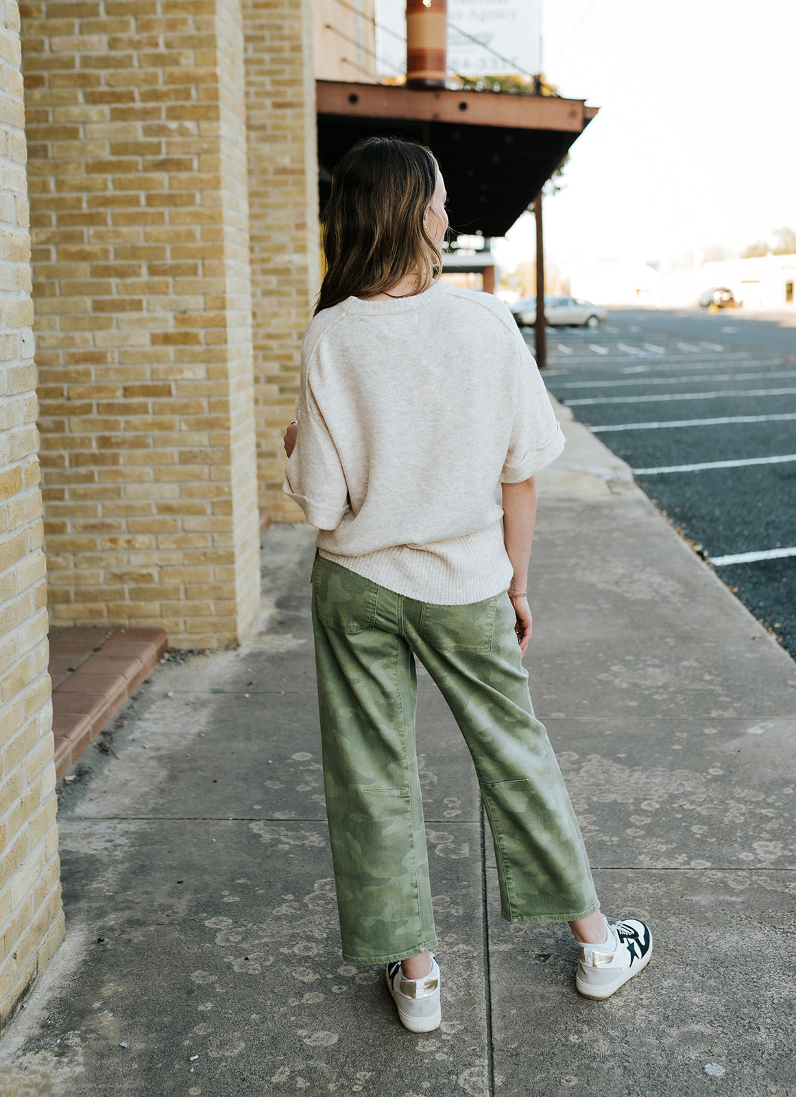 Heather Oatmeal Catrina Short Sleeve Sweater