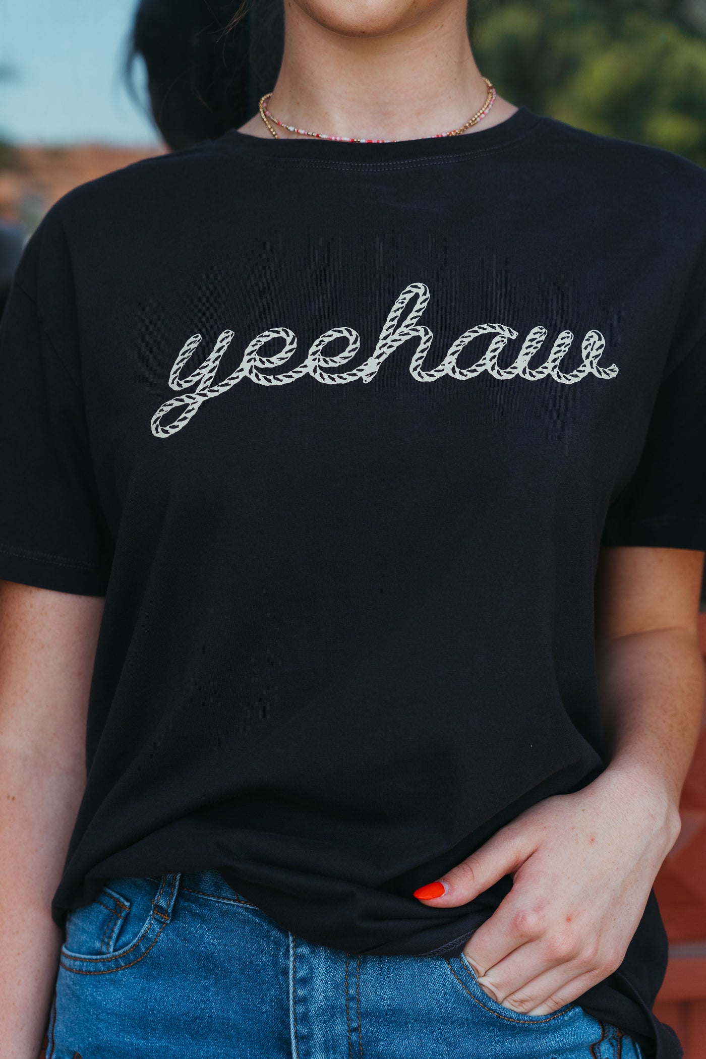 Charcoal Yeehaw Tee WL25-10048