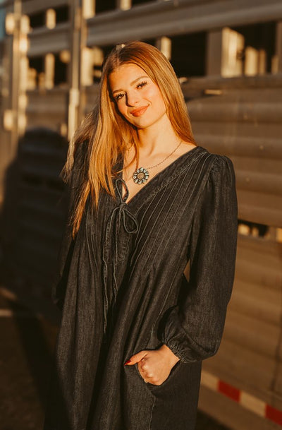 Dark Denim Long Sleeve Romper ILR4232