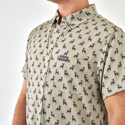 Burlebo Whitetail Green Performance Button Up