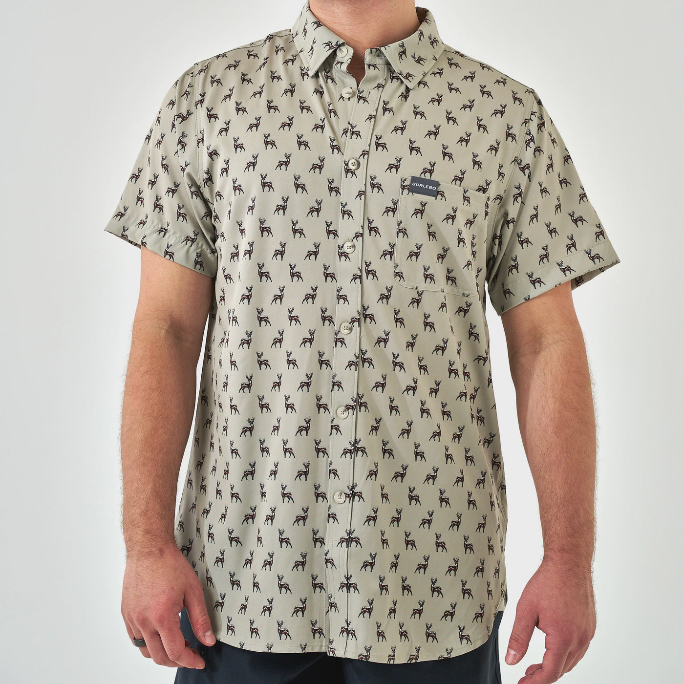 Burlebo Whitetail Green Performance Button Up