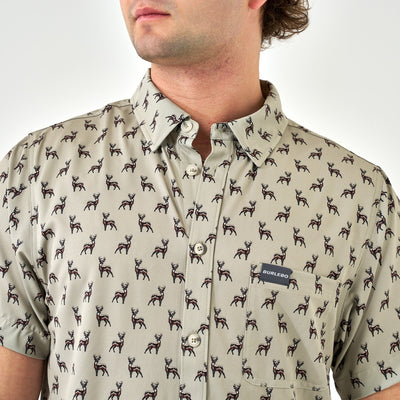 Burlebo Whitetail Green Performance Button Up
