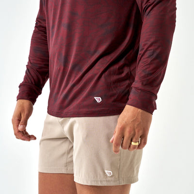 Burlebo Maroon Texas Camo Performance Hoodie