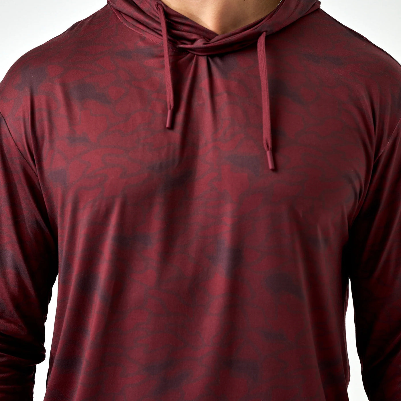 Burlebo Maroon Texas Camo Performance Hoodie