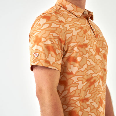 Burlebo Orange Texas Camo Performance Polo