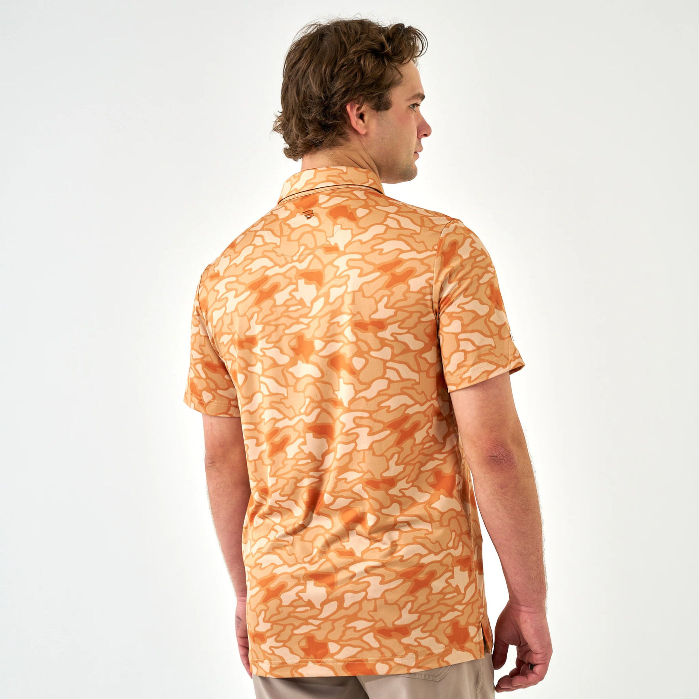 Burlebo Orange Texas Camo Performance Polo