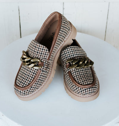 Not Literally Black Tan Houndstooth
