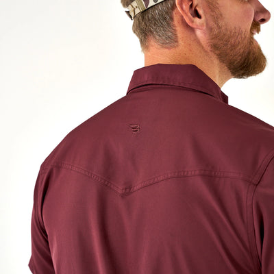 Burlebo Maroon Performance Western Shirt