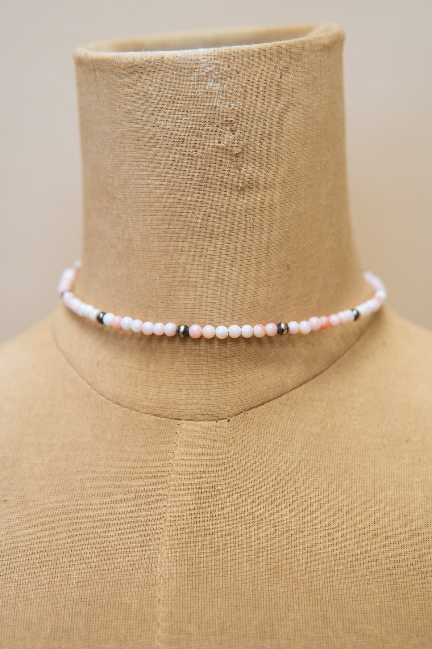 Pink Conch Memory Wire Necklace