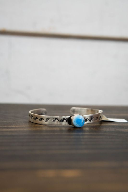 Circle Turq Stamped Cuff