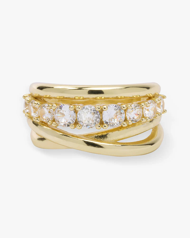 Oh She Fancy Gold Stacked Diamond Ring