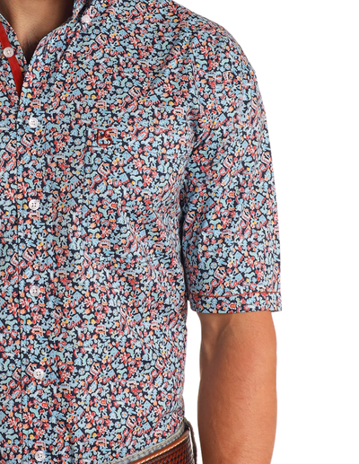 Men's Navy Short Sleeve Shirt RMB3S05677