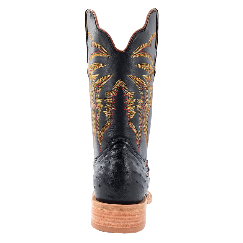 R. Watson Black Full Quill Ostrich Boot RW4507-2