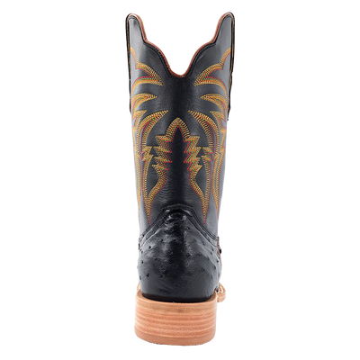 R. Watson Black Full Quill Ostrich Boot RW4507-2