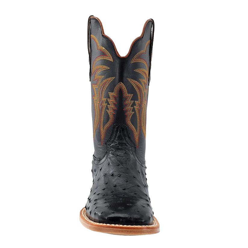 R. Watson Black Full Quill Ostrich Boot RW4507-2