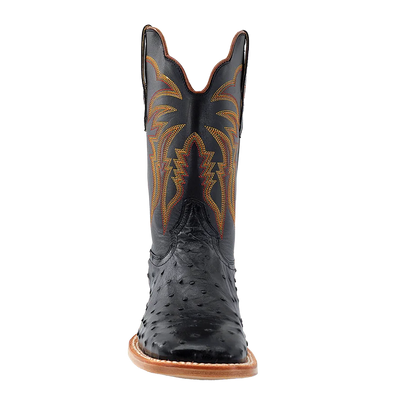 R. Watson Black Full Quill Ostrich Boot RW4507-2