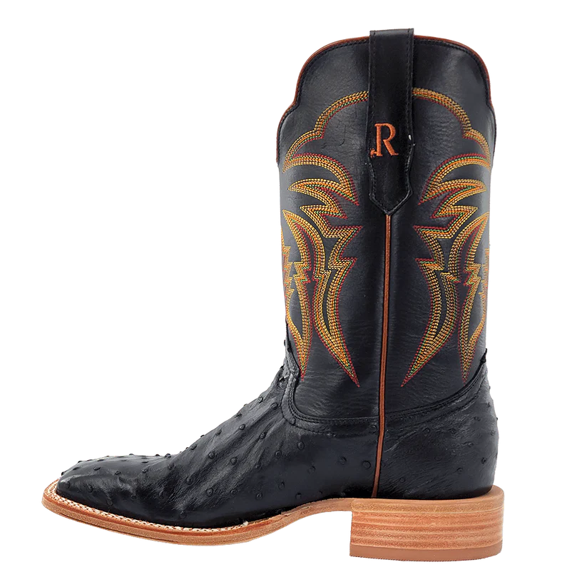 R. Watson Black Full Quill Ostrich Boot RW4507-2