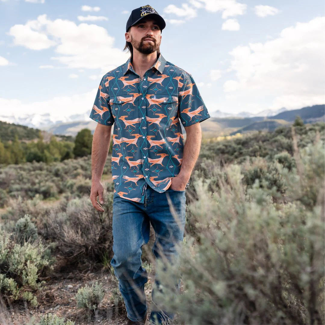 Raised by Coyotes Roadrunner Pearl Snap Shirt