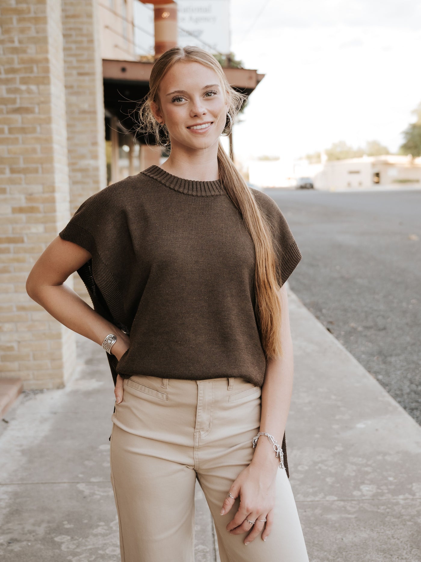 Tye Sweater Vest Brown 80140120BR
