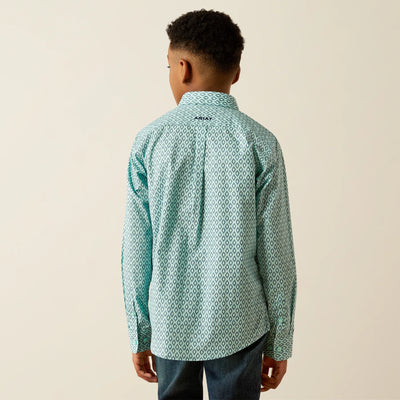 Ariat Boys Canyon Long Sleeve Shirt Mint 10054785