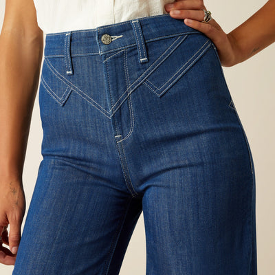 Ariat Women's Ultra High Rise Westie Yoke Wide Jean Rinse 10061392